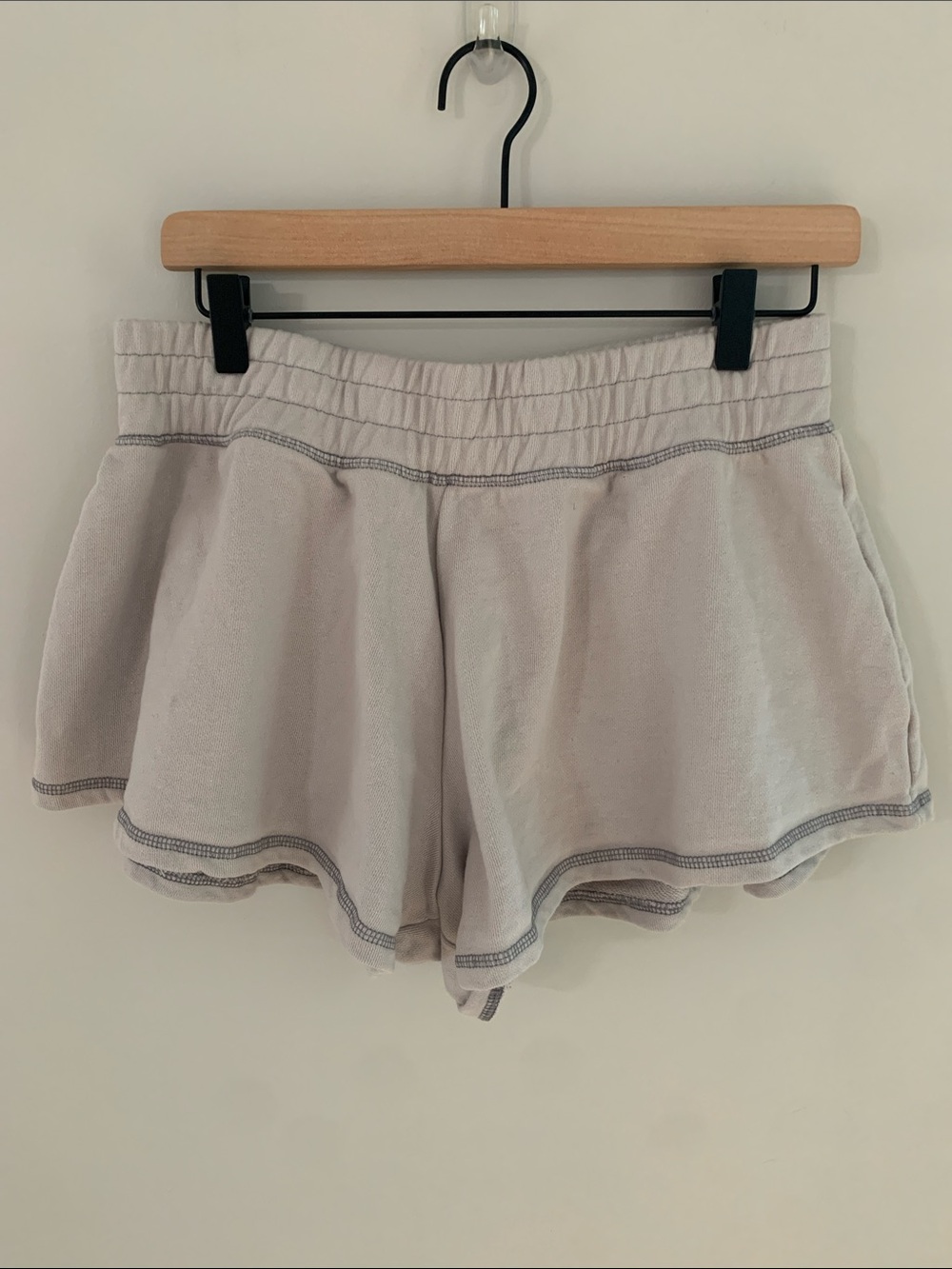 Anthropologie Daily Practice Cotton Baggy Pull On Gym Shorts Light Grey Medium